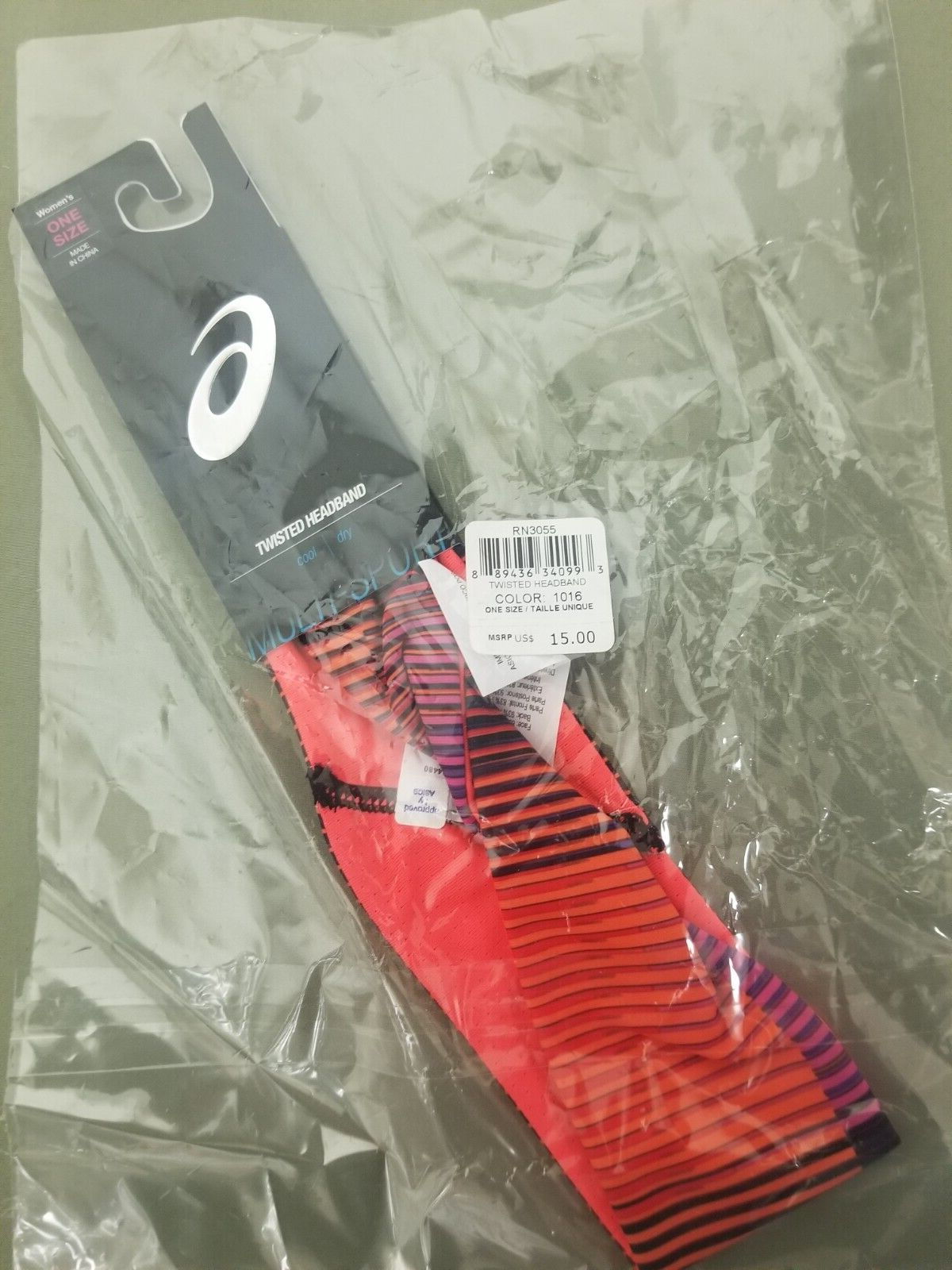 New Asics Womens Athletic Twisted Headband.