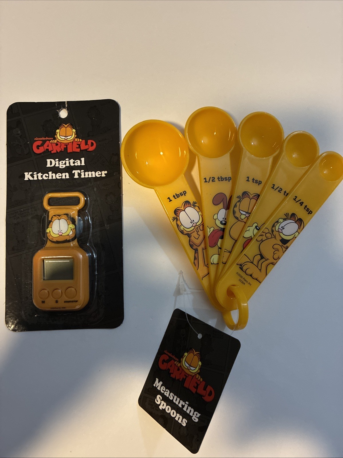 Nickelodeon Garfield Digital Kitchen Timer + Measuring Spoons Bundle New 2026