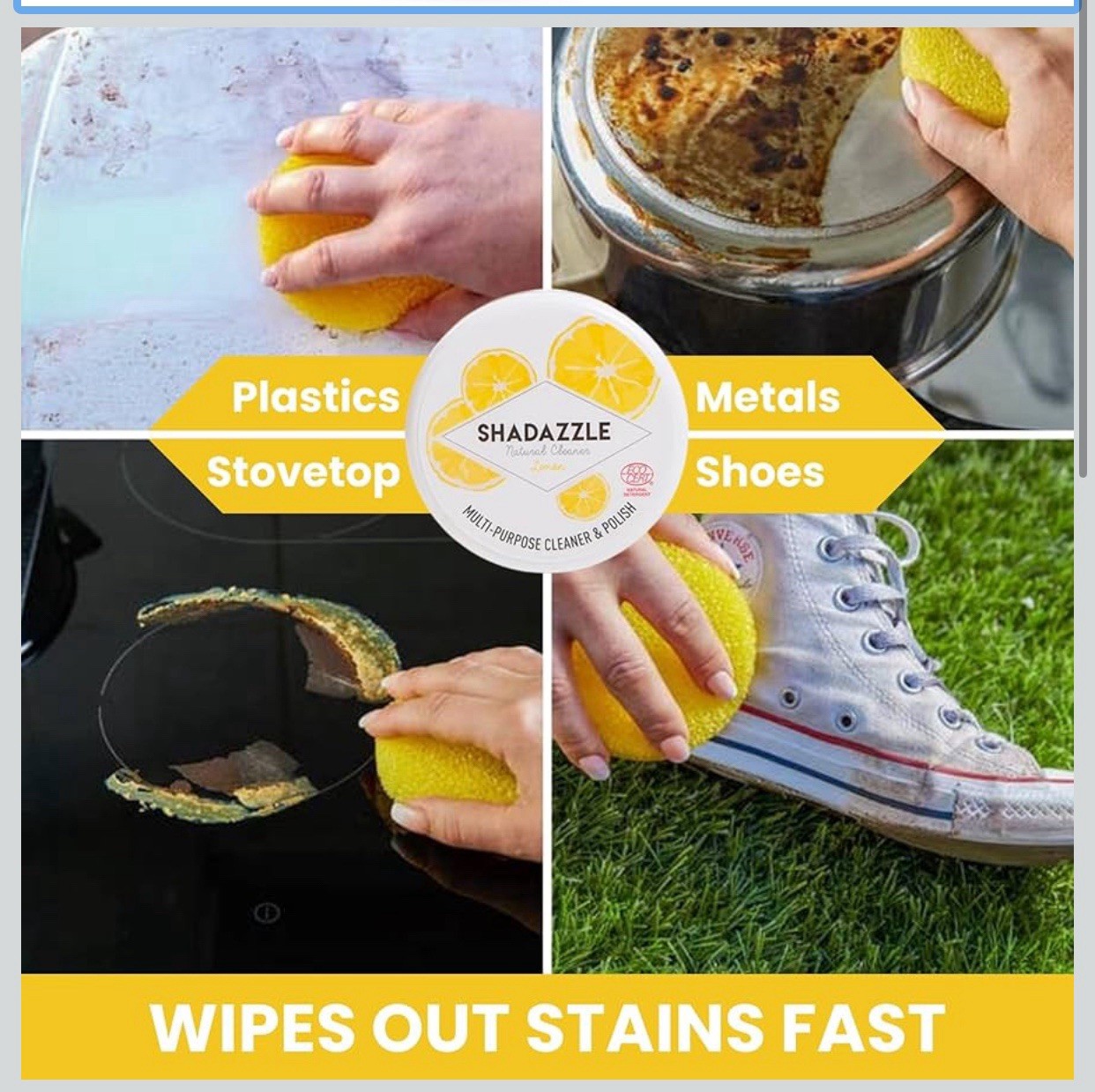 Shadazzle Natural All Purpose Cleaner & Polish Eco friendly Multi-purpose- Lemon