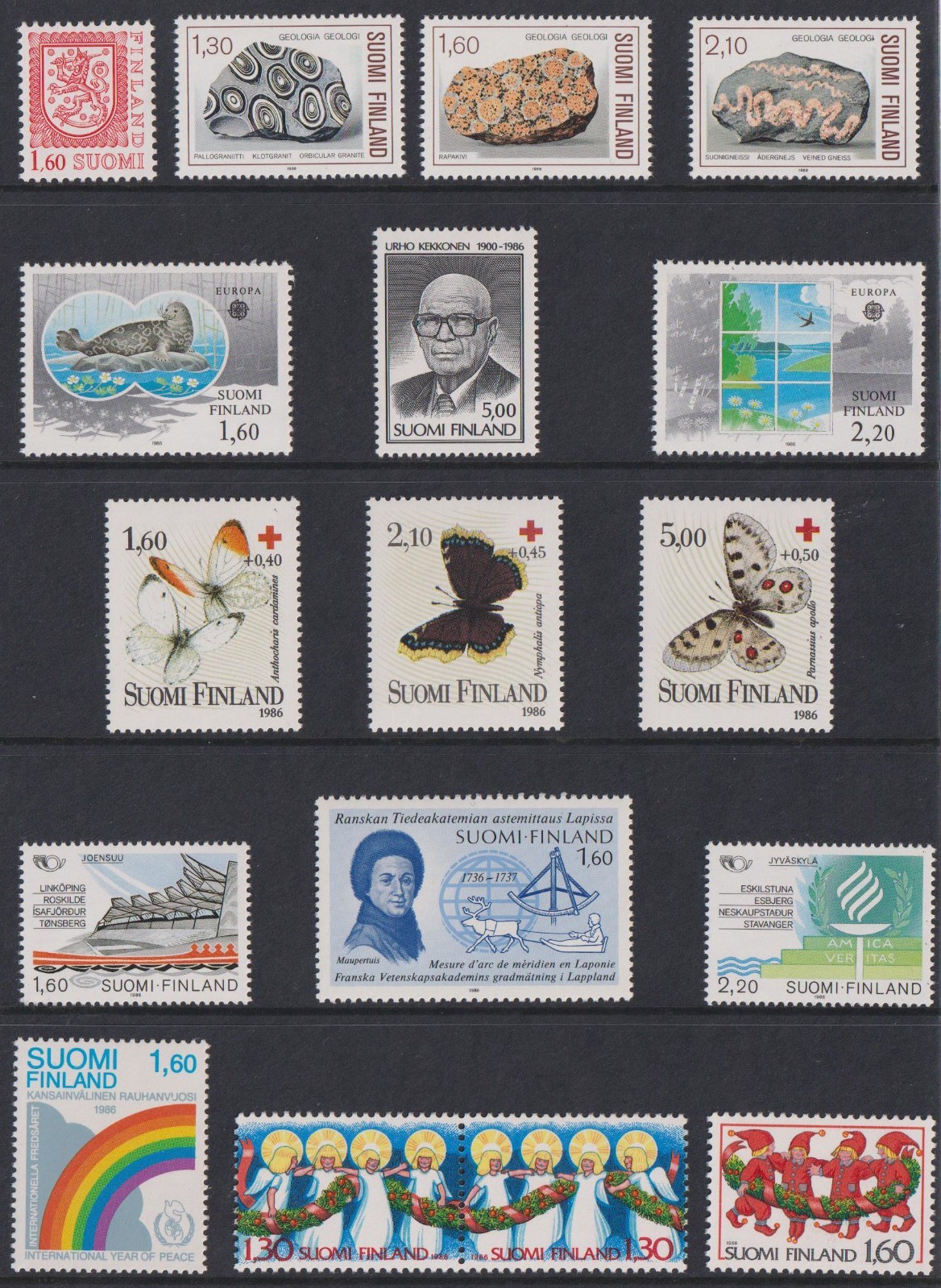 Finland Official Complete Full Year Set Folder Mint MNH Stamps and Sheets 1986