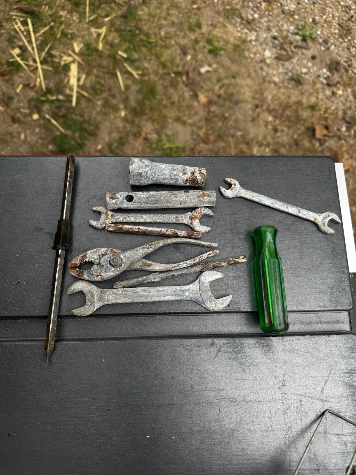 Kawasaki Tool Pouch with Assorted Hand Tools: Wrenches, Pliers, Screwdriver