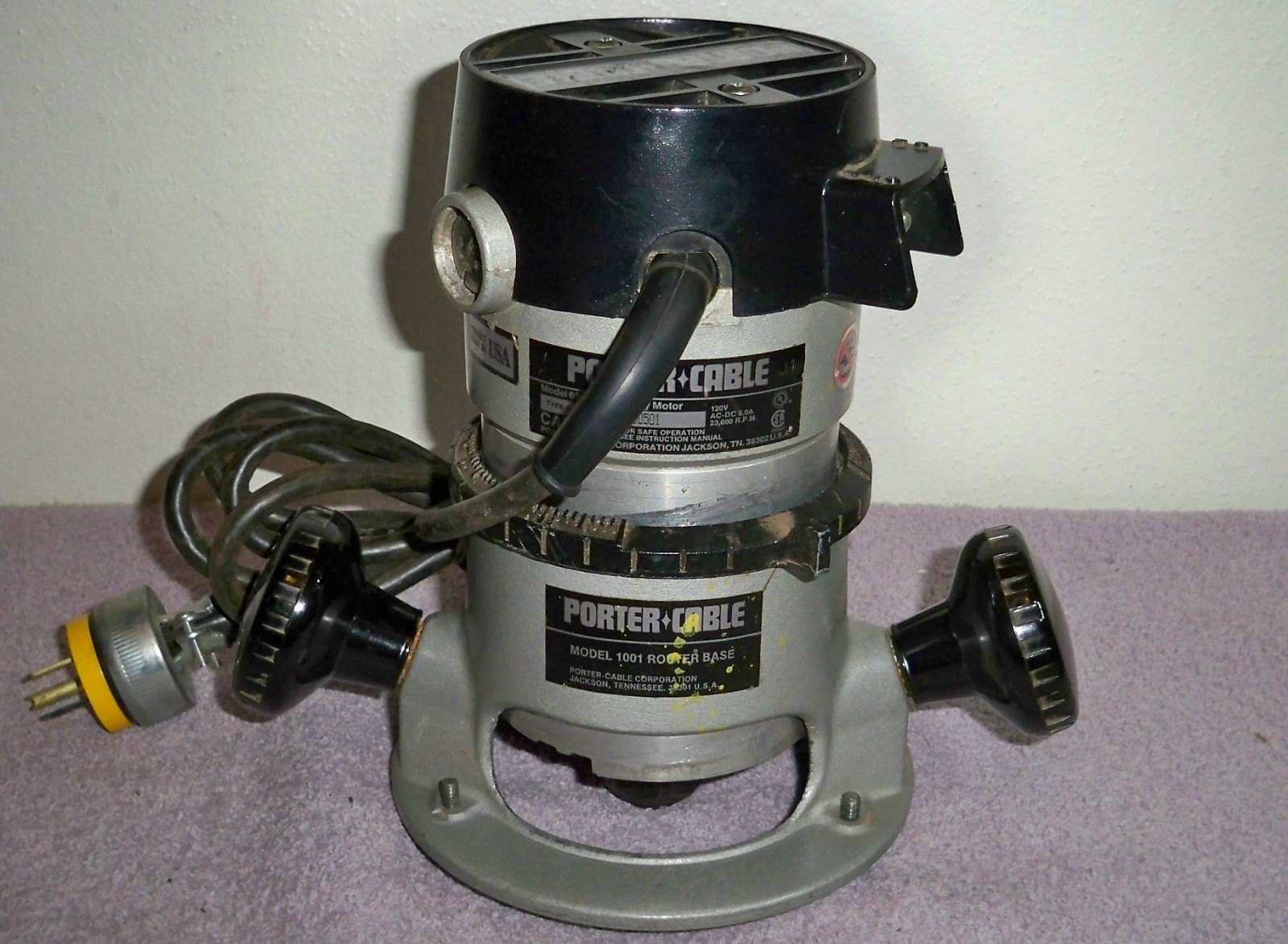 PORTER CABLE 6902 Heavy Duty Router Motor w/Model 1001 Base Works GREAT/USA Made