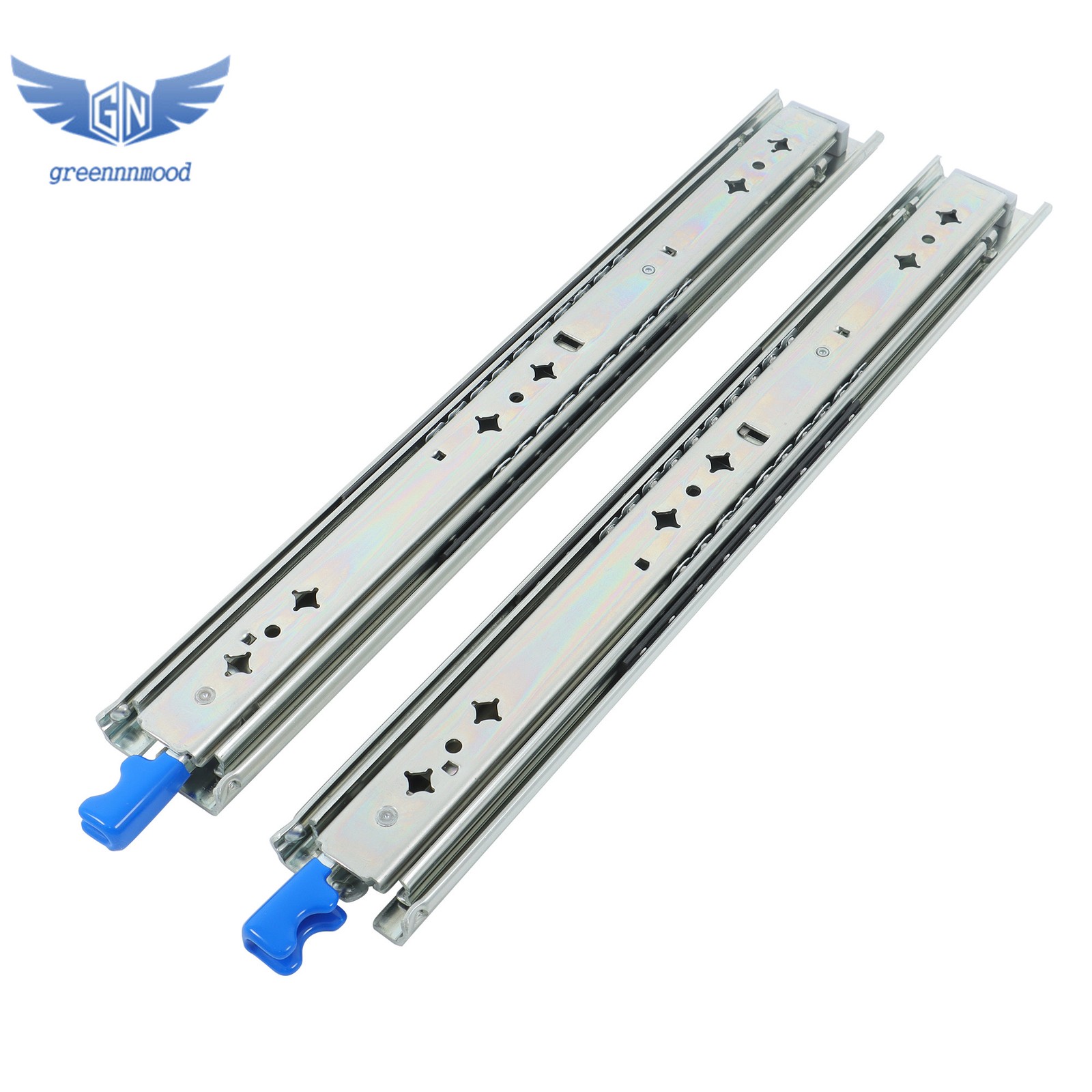 1 Pair Locking Drawer Slides 16 Inch Full Extension & Lock 250 lb Load Capacity