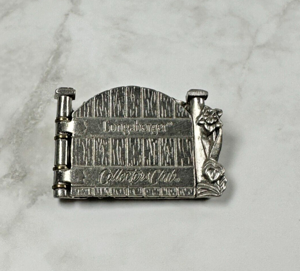 Longaberger Collectors Club Cottage Gate Brooch / Pin - 2000 - 1.5" Wide