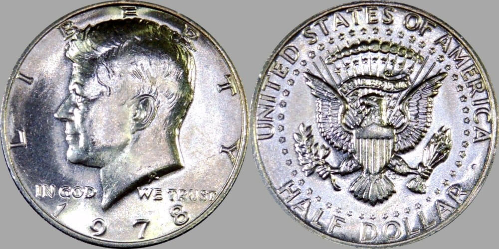 1978-P KENNEDY HALF DOLLAR 50 CENTS UNCIRCULATED FROM BU ROLL