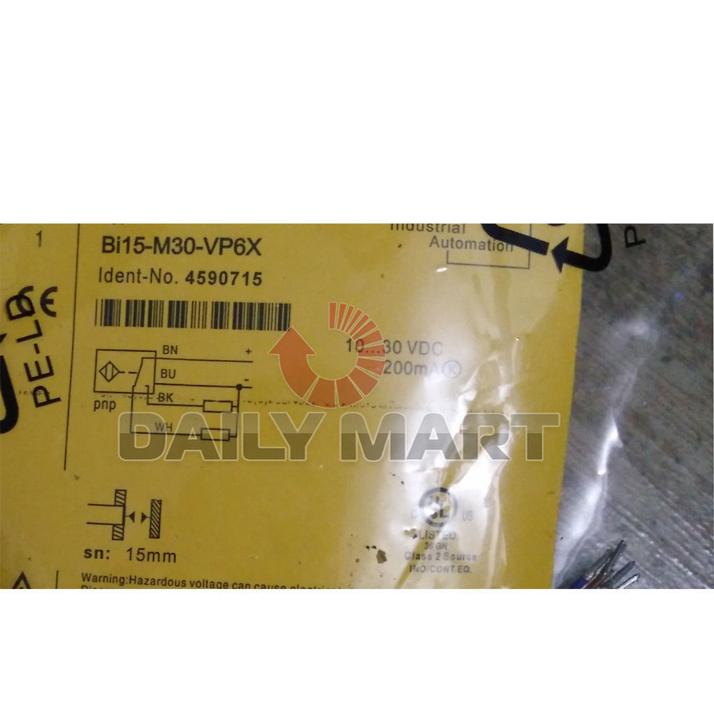 New Turck Bi15-M30-VP6X Inductive Sensor, 15mm Flush 10~30VDC, 4-Wire, PNP IP67