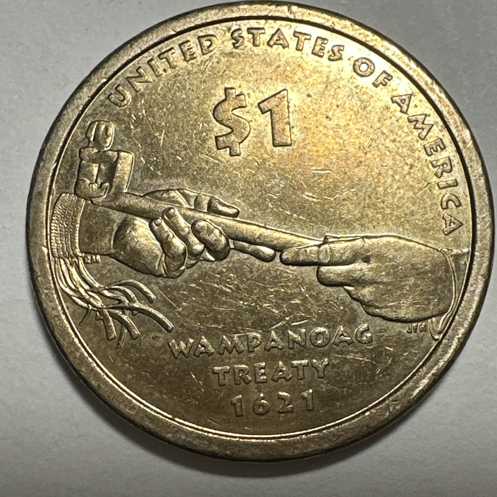2011-D Sacagawea Wampanoag Treaty $1 Dollar Coin Circulated 💎