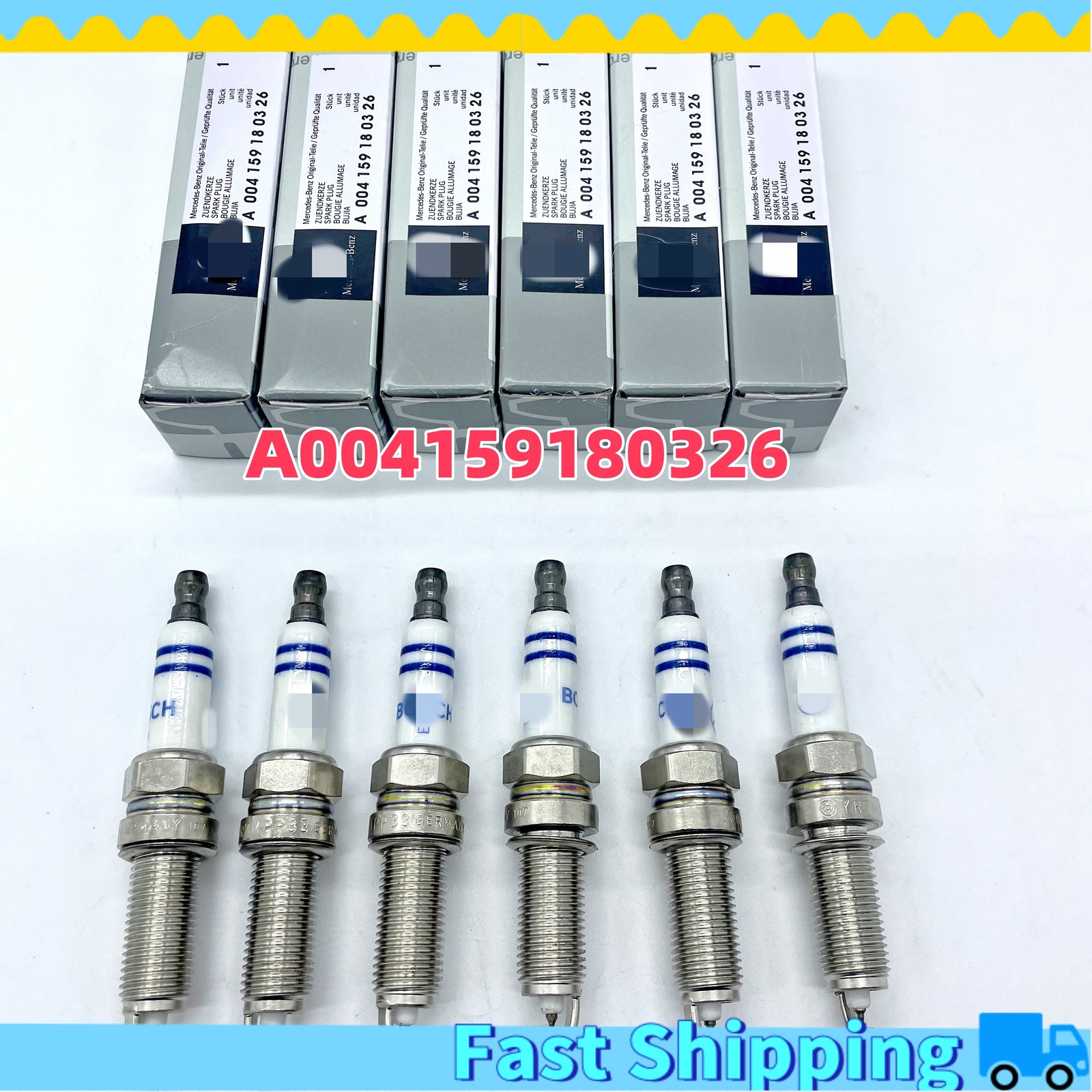 6× NEW Platinum Spark Plugs YR7MPP33 A004159180326 For Mercedes Benz US Stack
