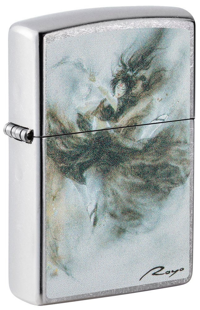 Genuine ZIPPO Lighter 49766 LUIS ROYO EL VUELO THE FLIGHT STREET CHROME BNIB