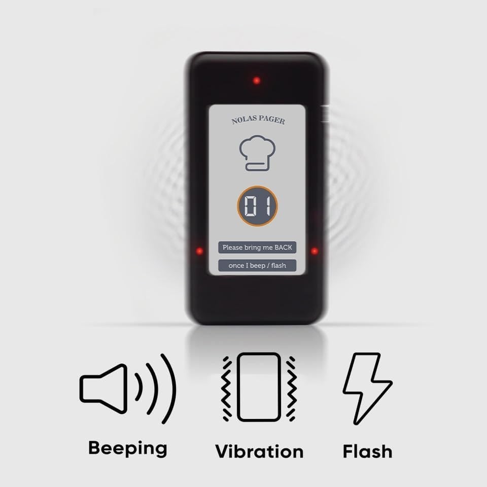 Restaurant Queue Paging System – 24 Rechargeable Pagers with Group Call Feature
