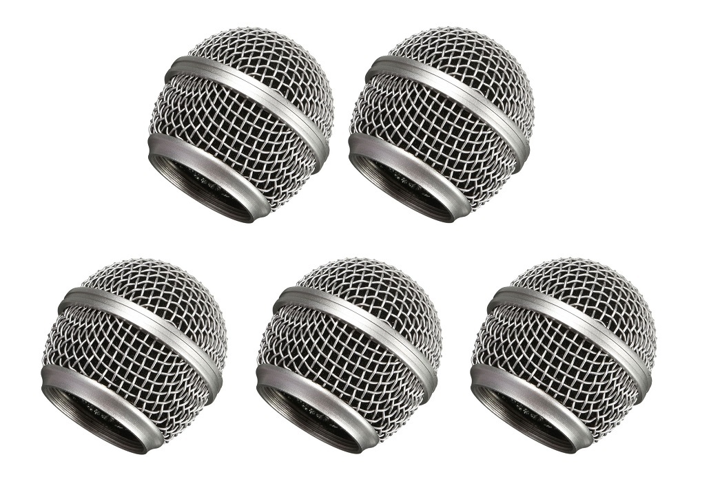 5 PACK RK143G Ball Head Mesh, Microphone Grille fits Shure Mikes SM58-LC Grilles