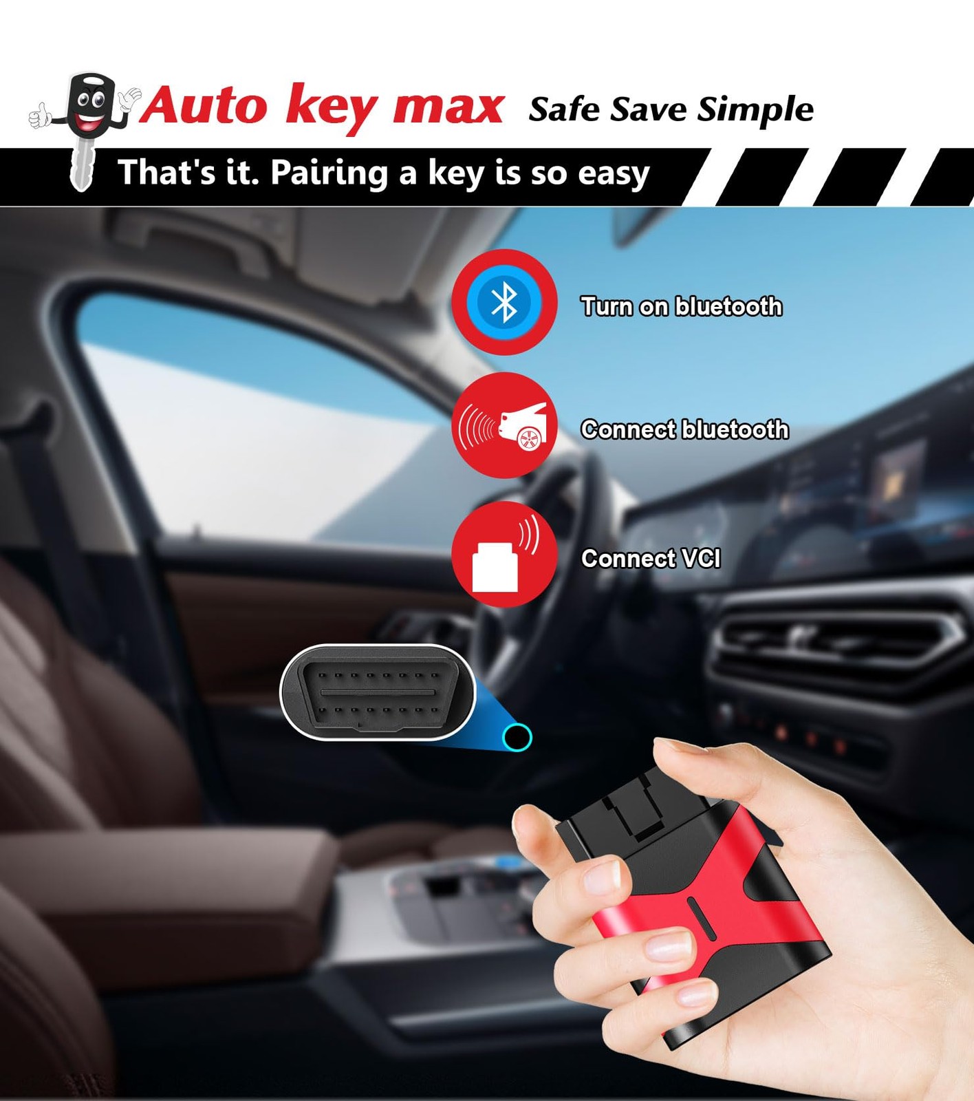2 Programmable Keyfob Scanner Tool, Replacement DIY Programmer Kit for 2011-2018