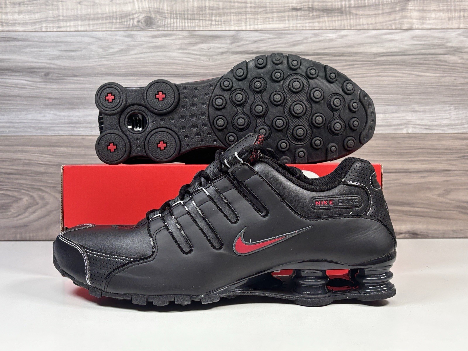 Men's Nike Shox NZ "Black Varsity Red" | Multiple Sizes 378341 017 | No Lid