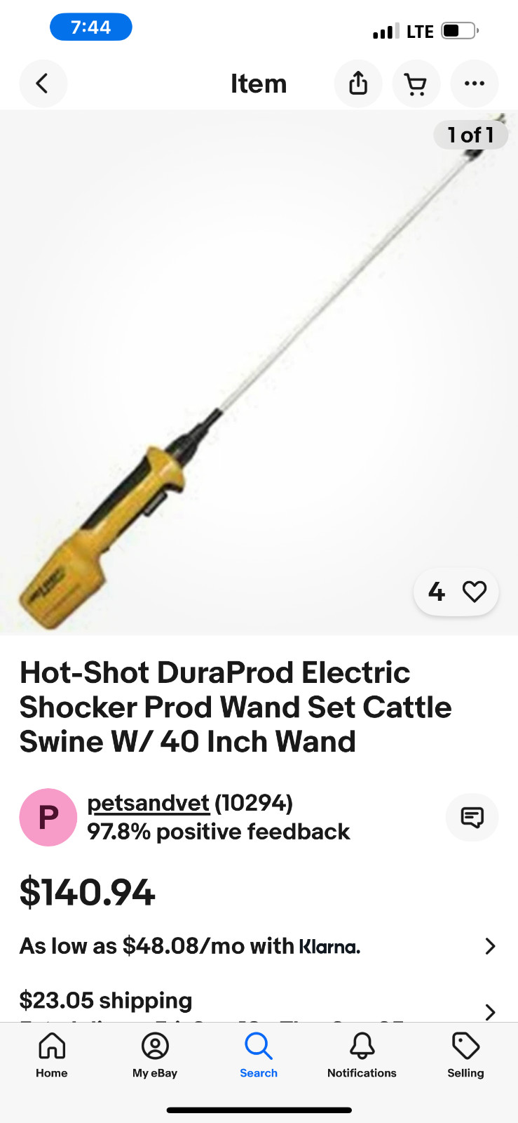 hot shot duraprod electric shocker rod wand cattle swine