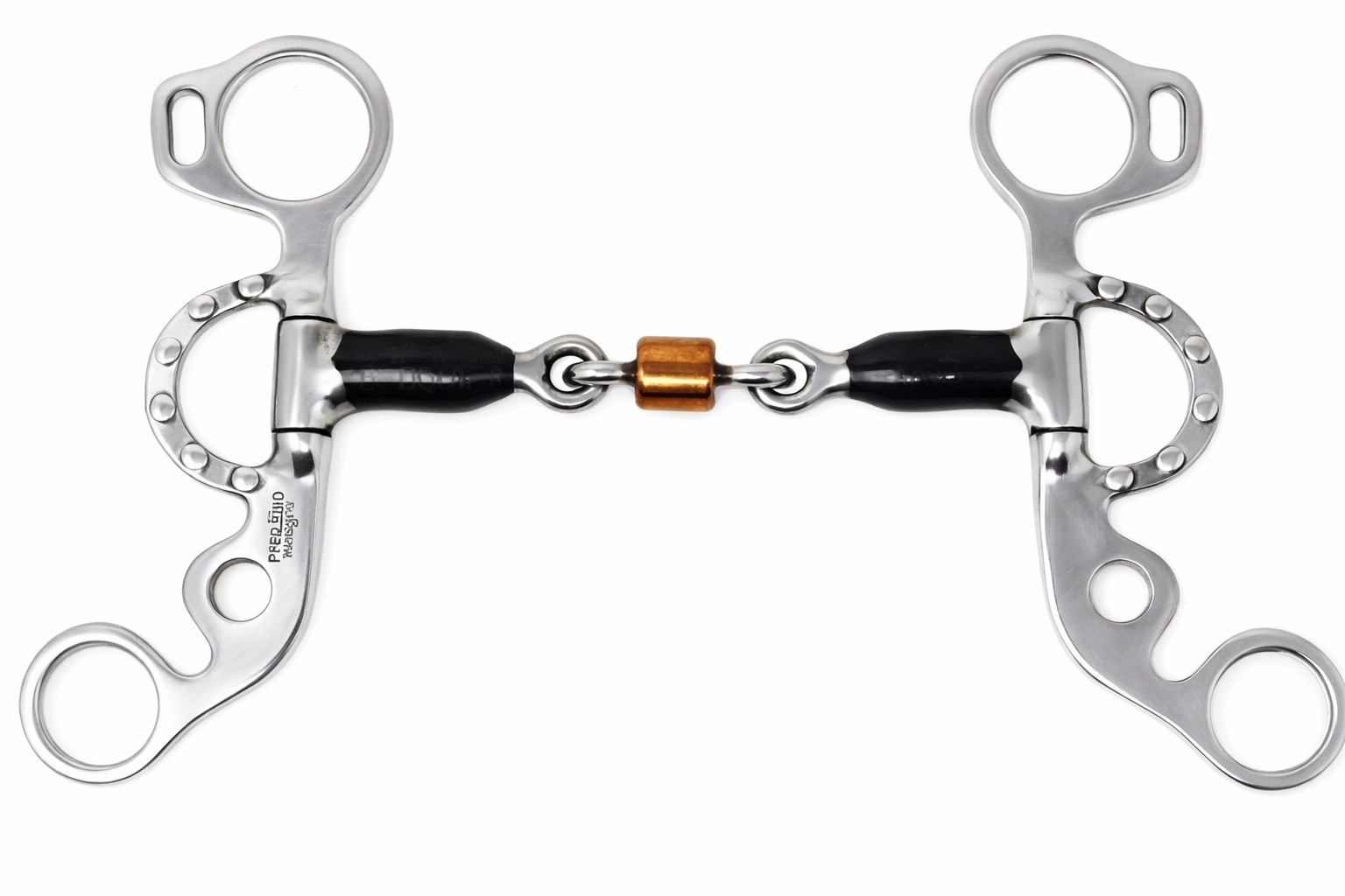 Short Shank Sweet Iron Dog Bone Snaffle w/ Copper Roller Horse Bit 35667C