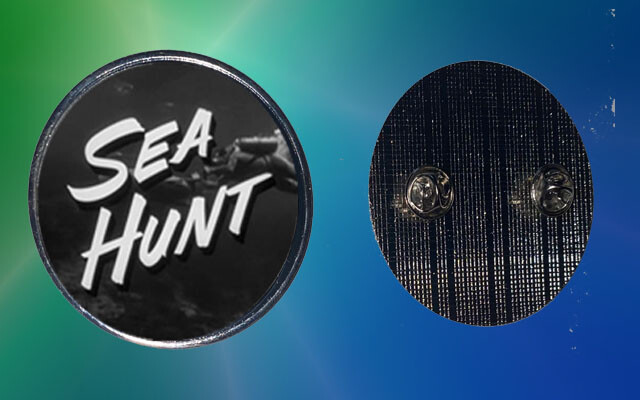 SEA HUNT  scuba lovers  2.25" lapel pin badge