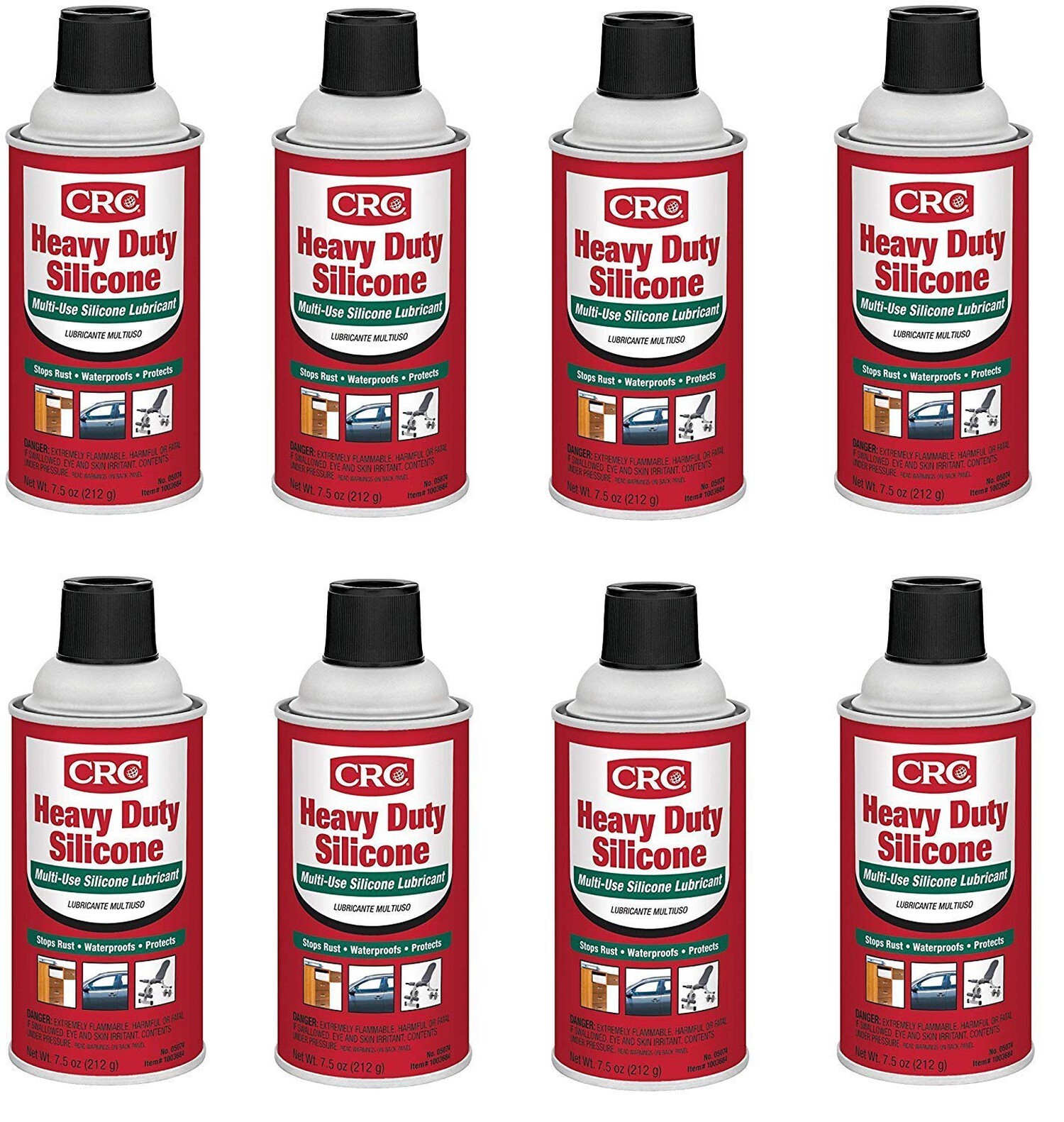 CRC 05074 Heavy Duty Multi-Use Silicone Lubricant 7.5oz. (8 Pack)