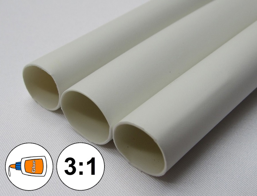(1 FOOT) 1.0" White Heat Shrink Tube 3:1 Dual Wall Adhesive Glue Line Marine/to