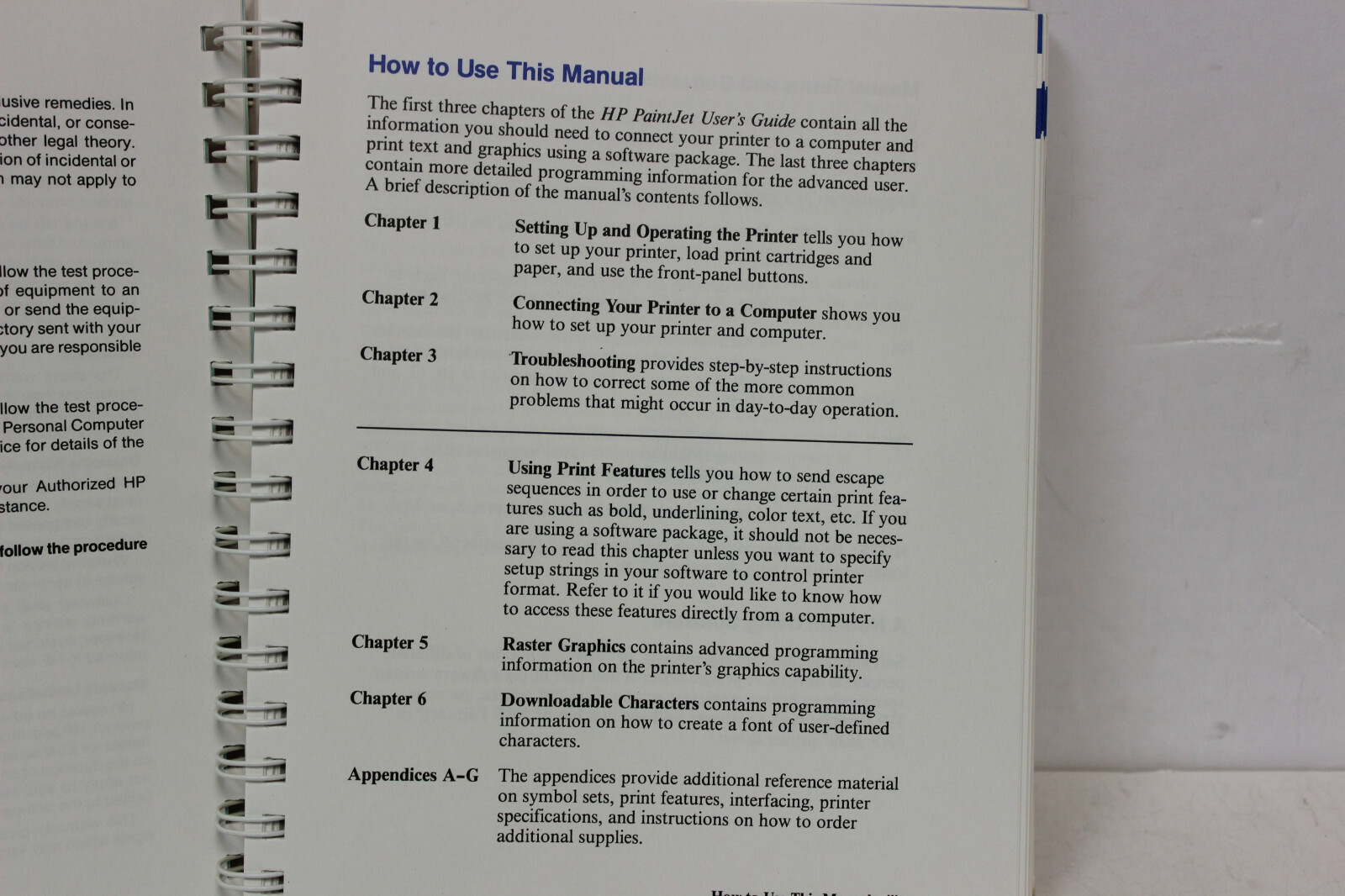 HP PAINTJET COLOR GRAPHICS PRINTER USER'S GUIDE 03630-9001