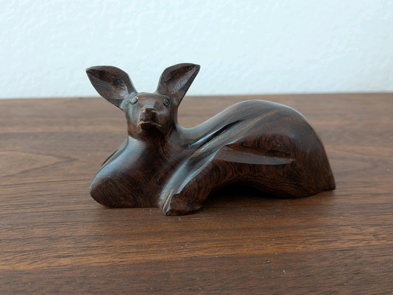 Vintage Hand Carved Wooden Dog Coyote Figurine Sculpture 3.5" X 2"