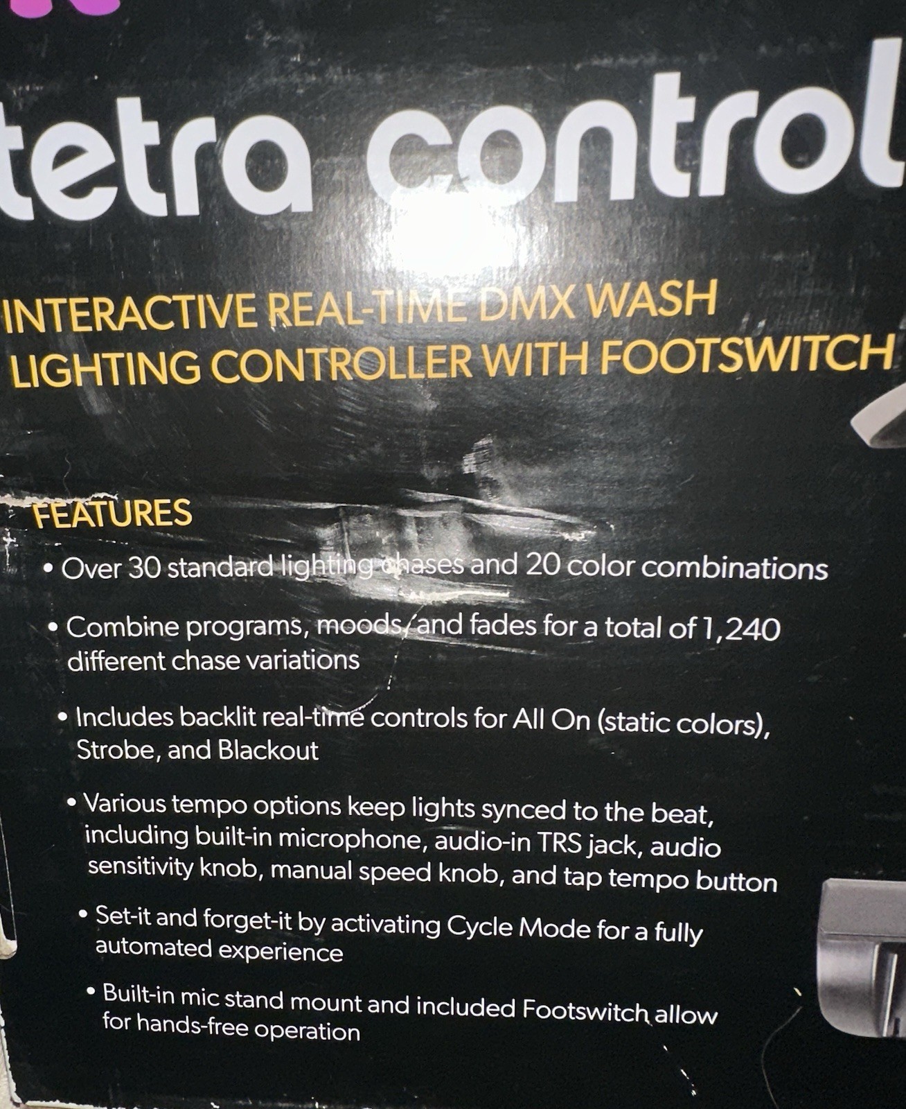 Venue Tetra Control Intuitive DMX Controller With Footswitch