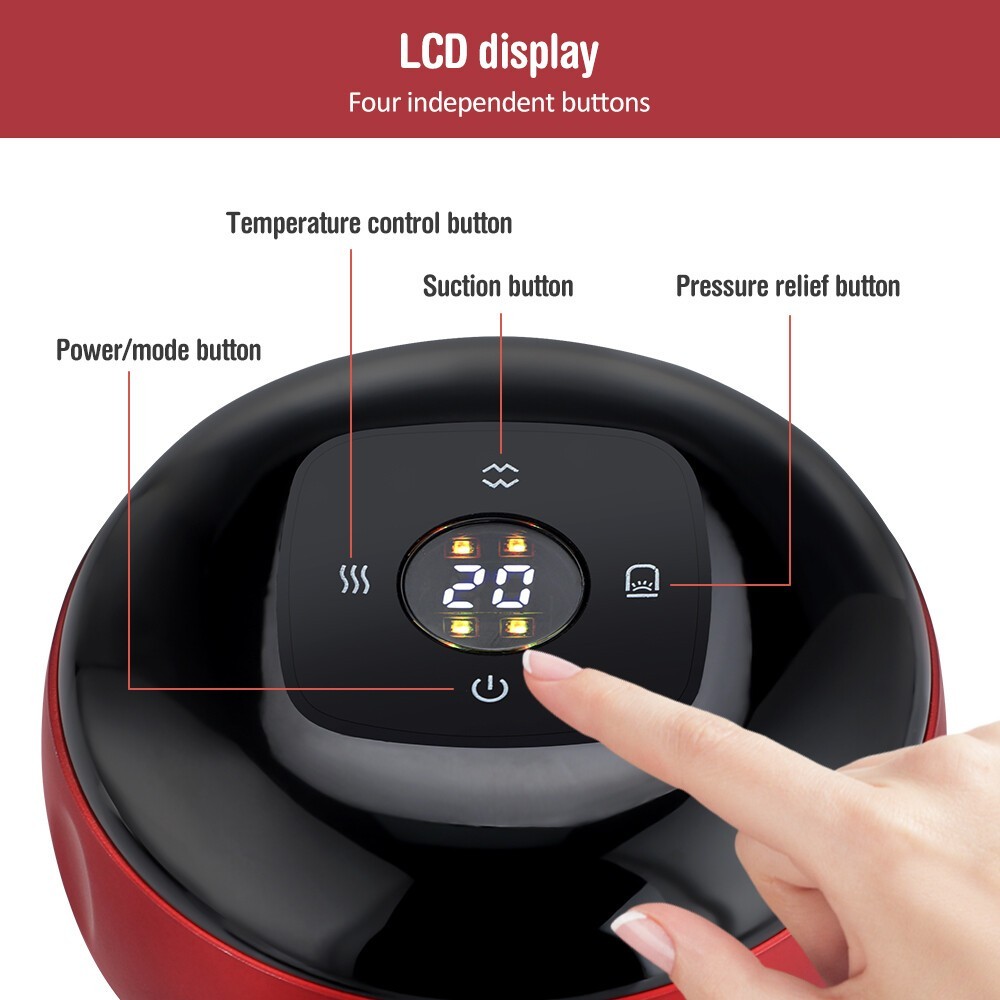 Electric Cupping Therapy Set Smart Cupping Gua Sha Massage Device with Red Light