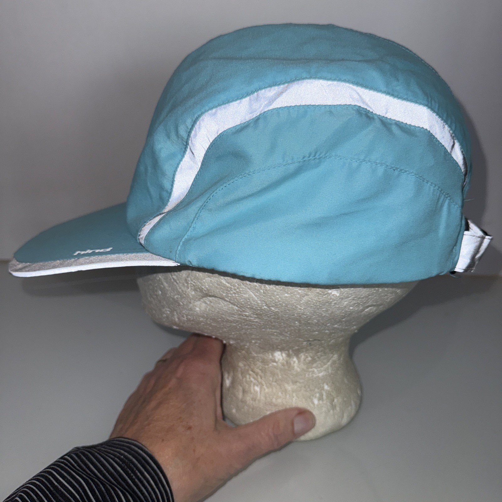 HIND Aqua Reflective Gray Runners Cap Hook Loop