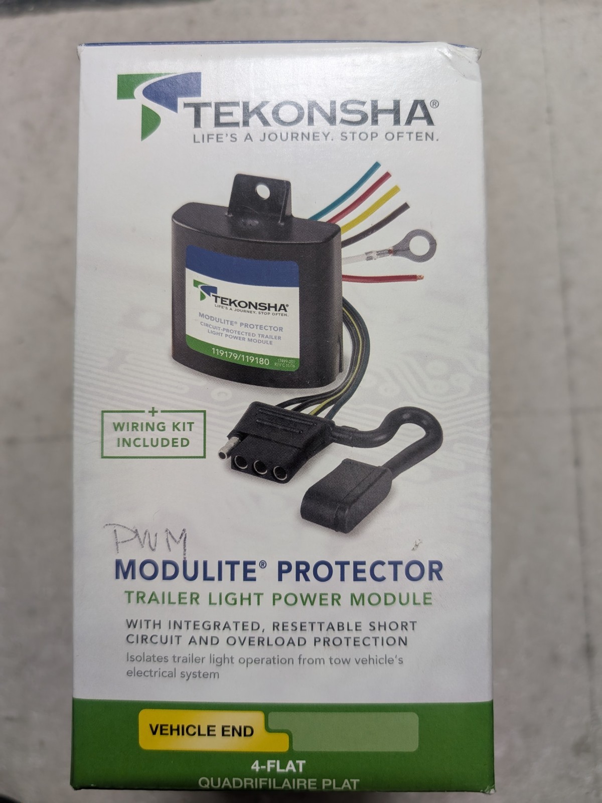 TEKONSHA OEM MODULITE PROTECTOR VEHICLE END 4-FLAT 119180
