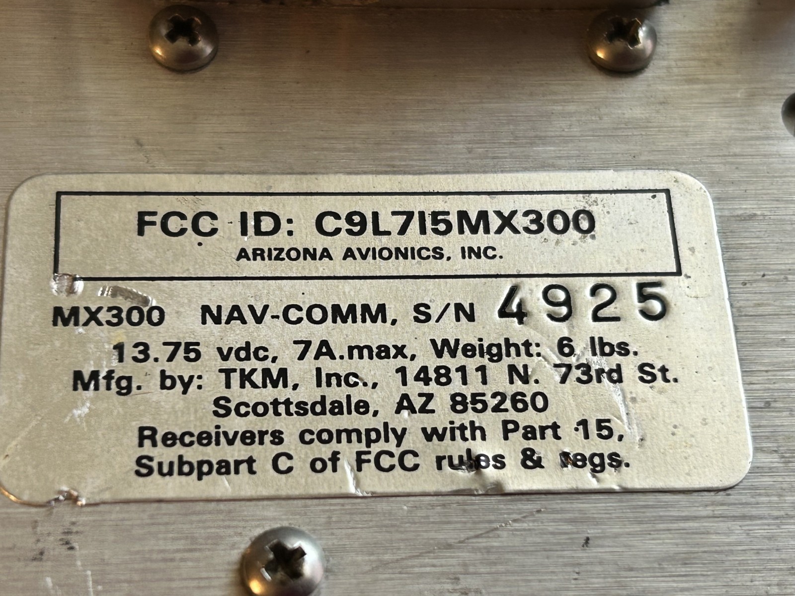 TKM 14V MX300 NAV/COMM CORE PARTS