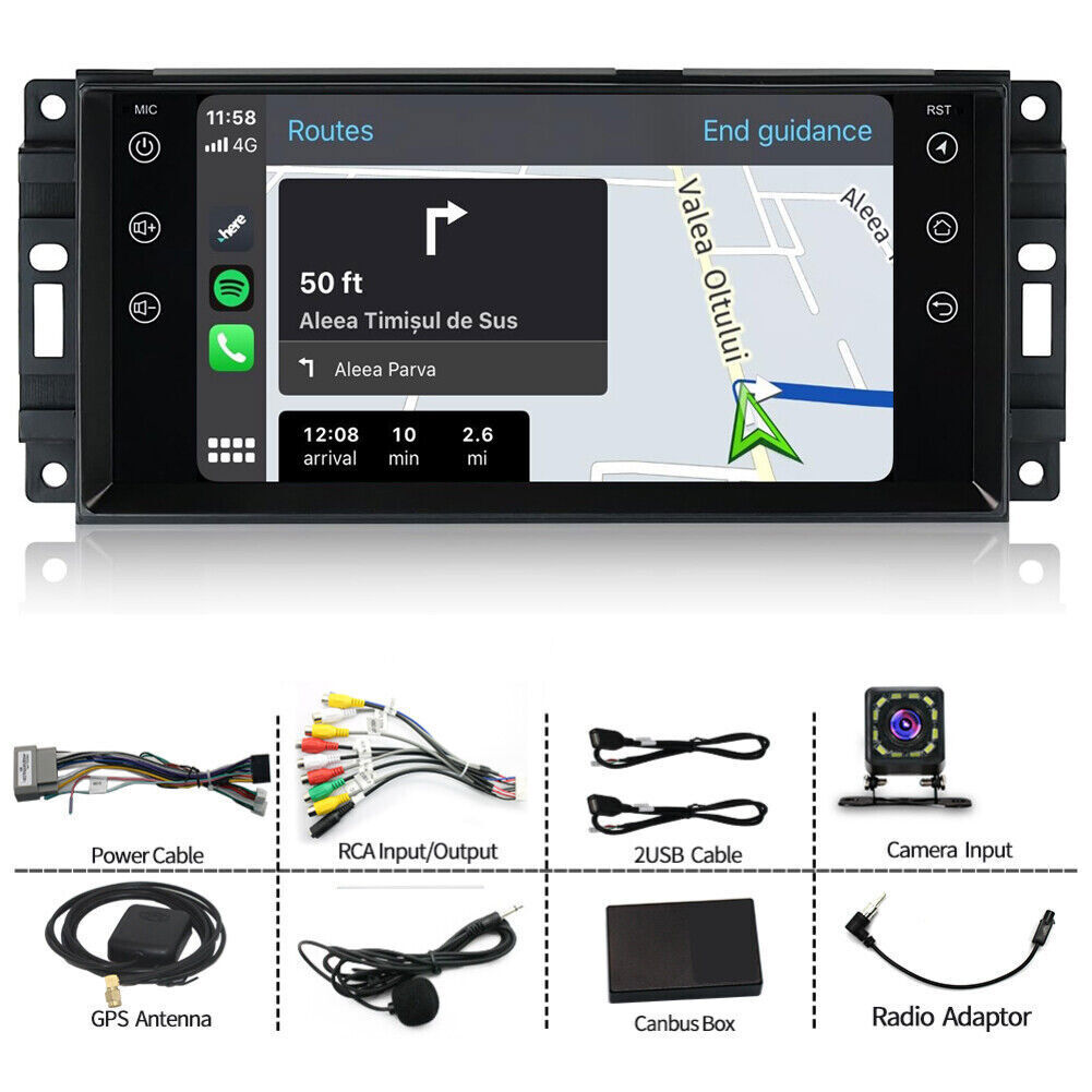 For 2011 2012 2013 Dodge Durango Apple CarPlay Android Auto Radio GPS WIFI