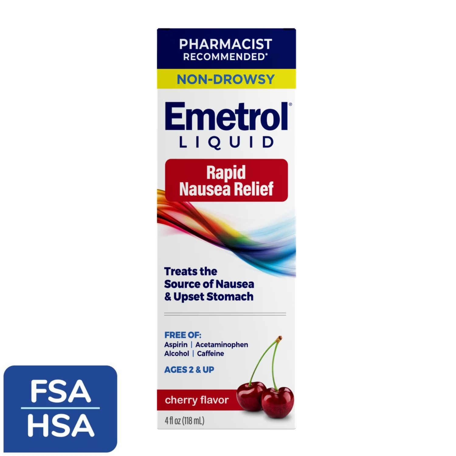 Emetrol Nausea and Upset Stomach Relief Liquid Medication, Cherry Flavor, 4 oz