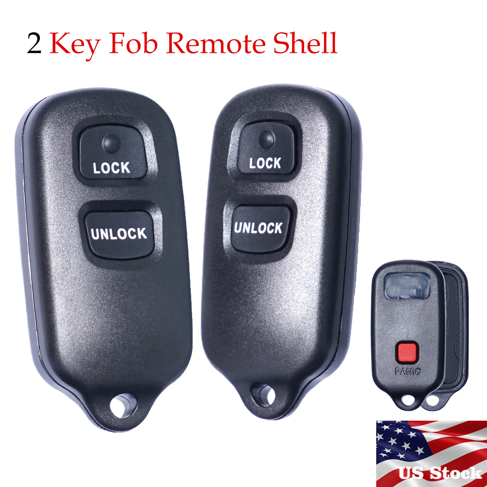 2Pcs Key Fob Shell Case For Toyota Highlander 2001 2002 2003 2004 2005 2006 2007