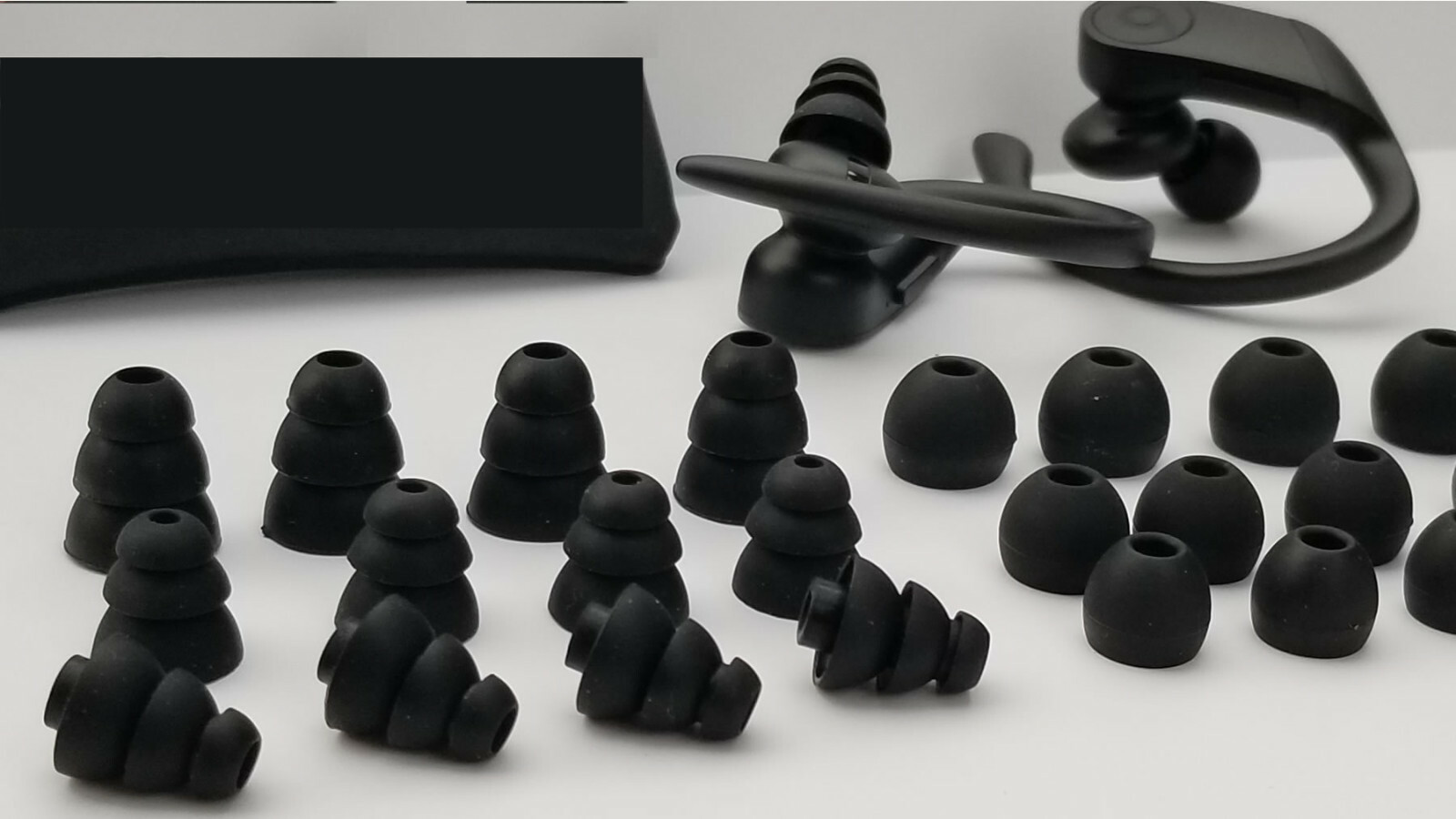 Compatible Pouch/Case + 24 pcs. Ear Gels/Buds for Beats Wireless Powerbeats PRO.