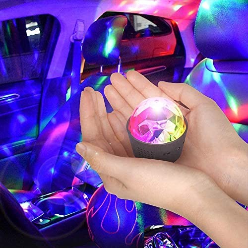 4 Pack Mini Disco Ball Lights, Voice Activated Multicolor Disco Ball Black-4