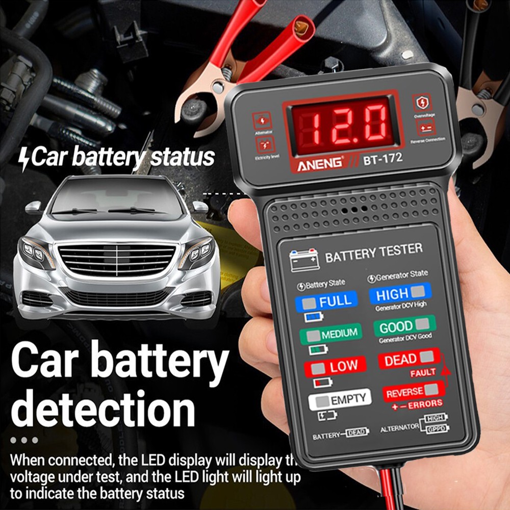 12V Car Battery Tester Digital Auto Battery Tester Alternator Charging Analyzer