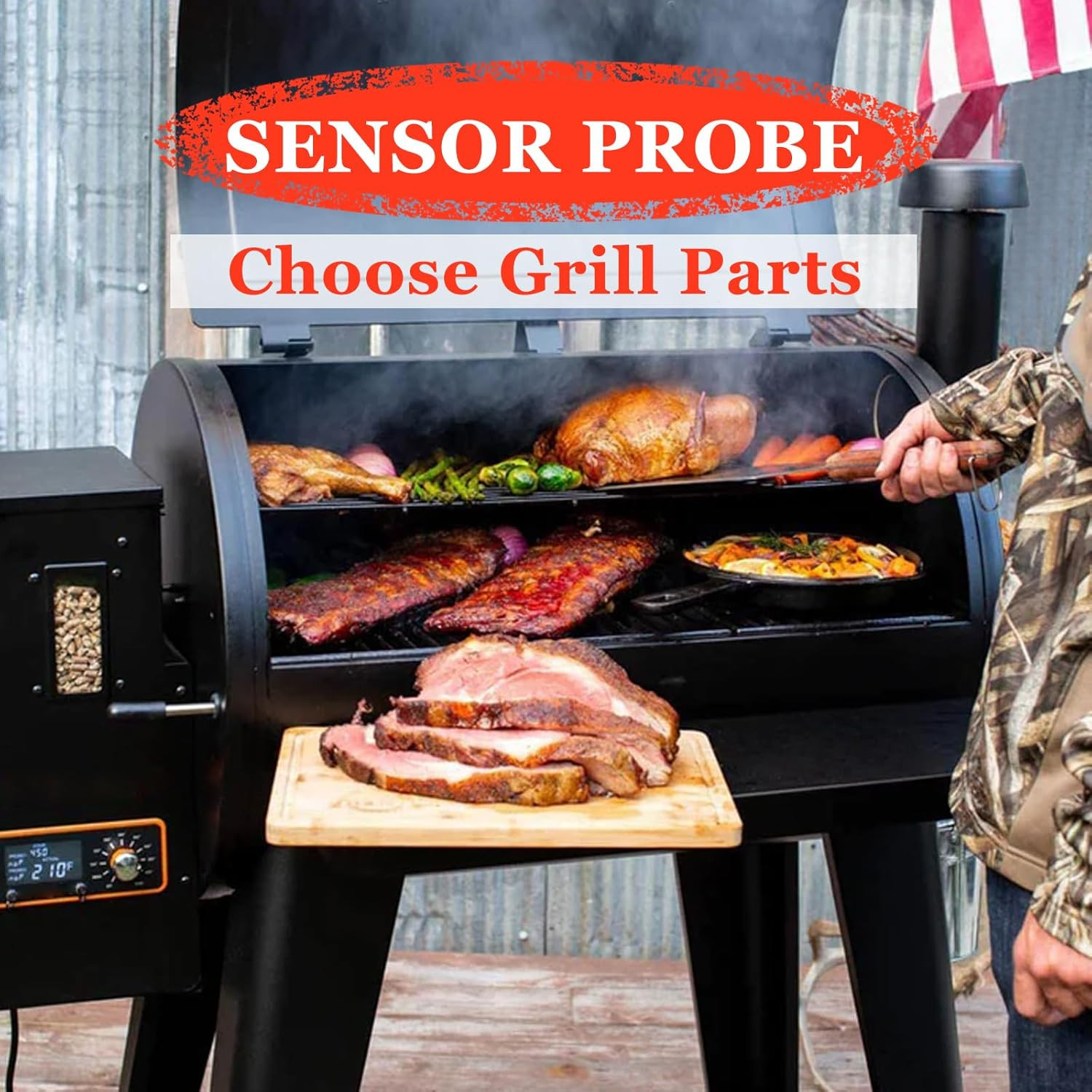 Replacement RTD Temperature Probe Sensor, Compatible with Pit Boss Pellet Grill
