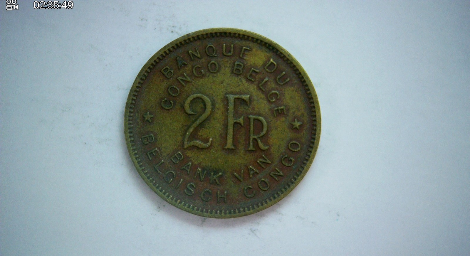Belgian Congo 1947 2 Francs Belgian Congo Elephant type Coin