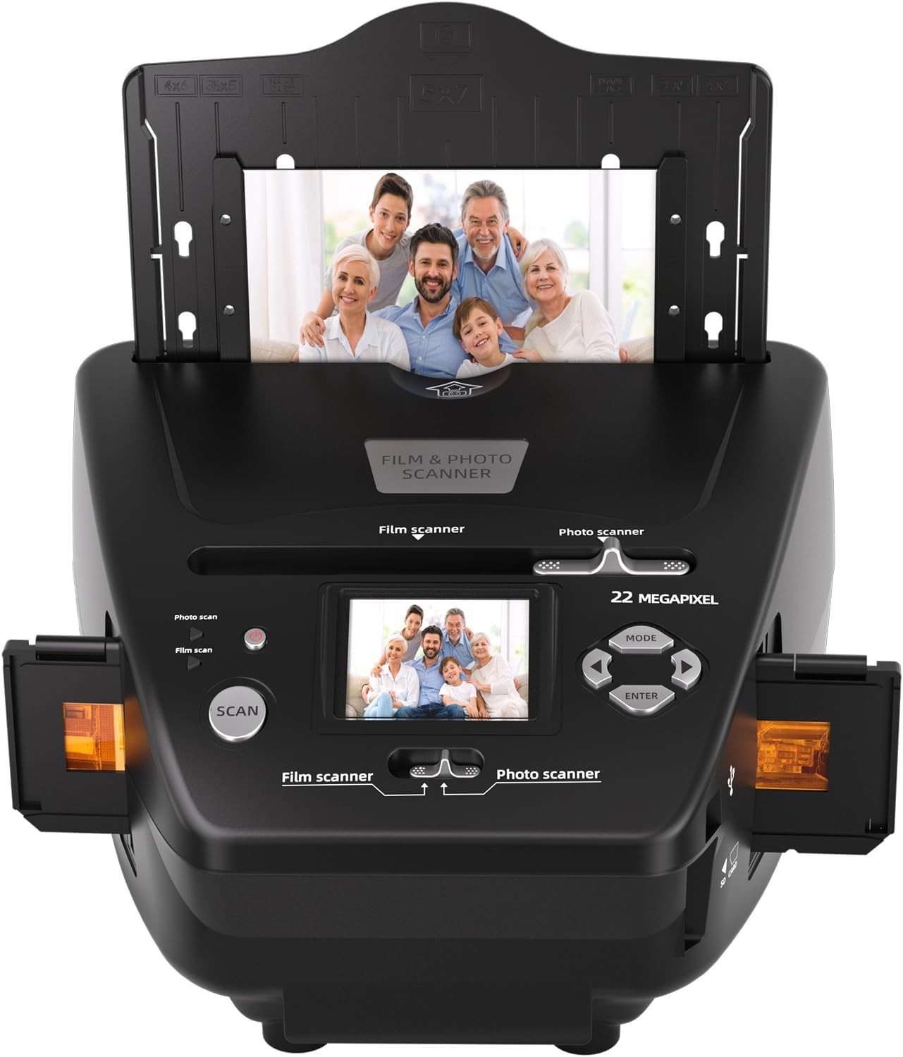 Photo and Slide Scanner with 2.4” LCD Screen, Convert Negatives & Slides 35mm/13