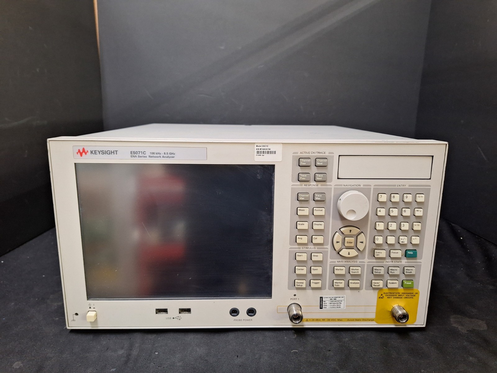 Keysight E5071C Network Analyzer, 100kHz-8.5GHz, Opt. 285, 1E5, 019 (0796)
