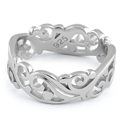 925 Sterling Silver Vines Ring