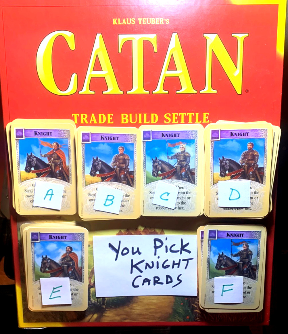 Catan    Knight Cards    YOU PICK      2019 Klaus Teubers     Trade Build Settle