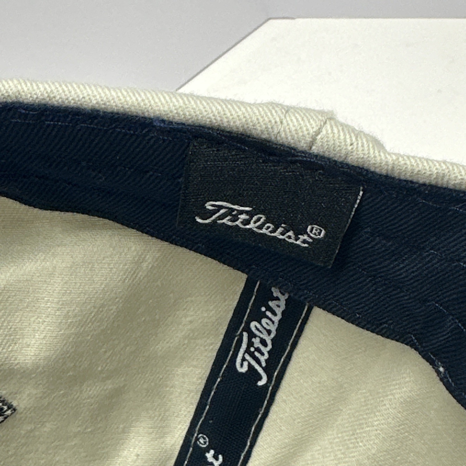 Titleist Golf Strap Back Hat Beige Cap Embroidered #1 Lynch Adjustable