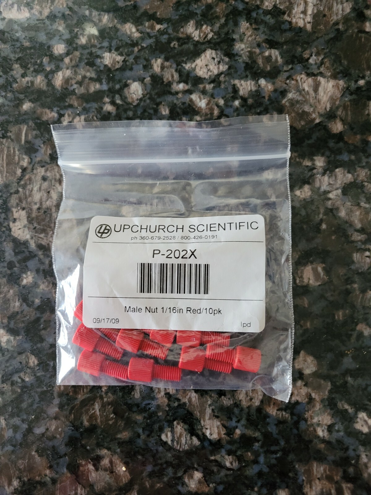 Upchurch Scientific/Idex P-202X Male Nut 1/16in Red/10pk