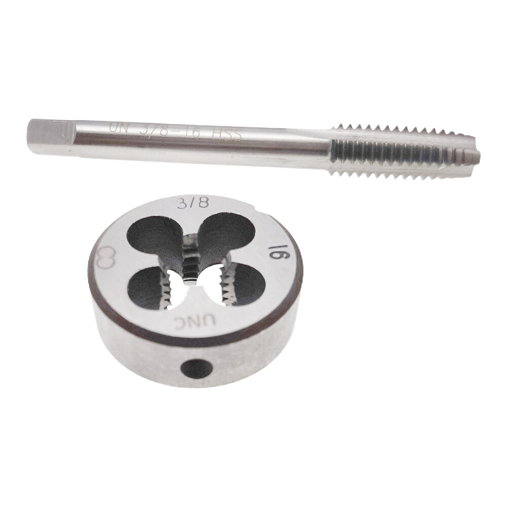 3/8"-16 Tap and Die Set RH Right Hand 3/8-16 UNC Thread Tap Round Die 3/8X16