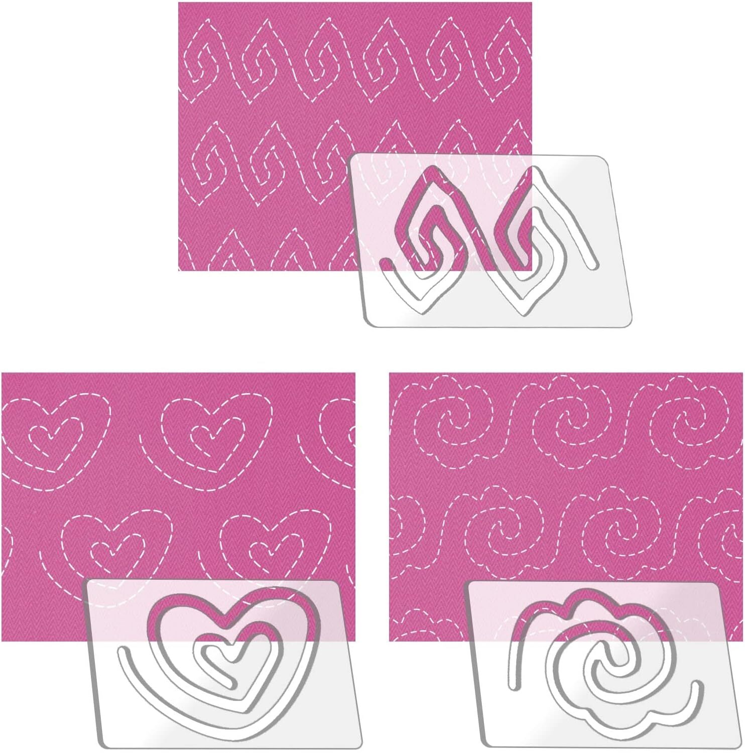 3Pcs Freemotion Quilting Rulers and Templates Set for...