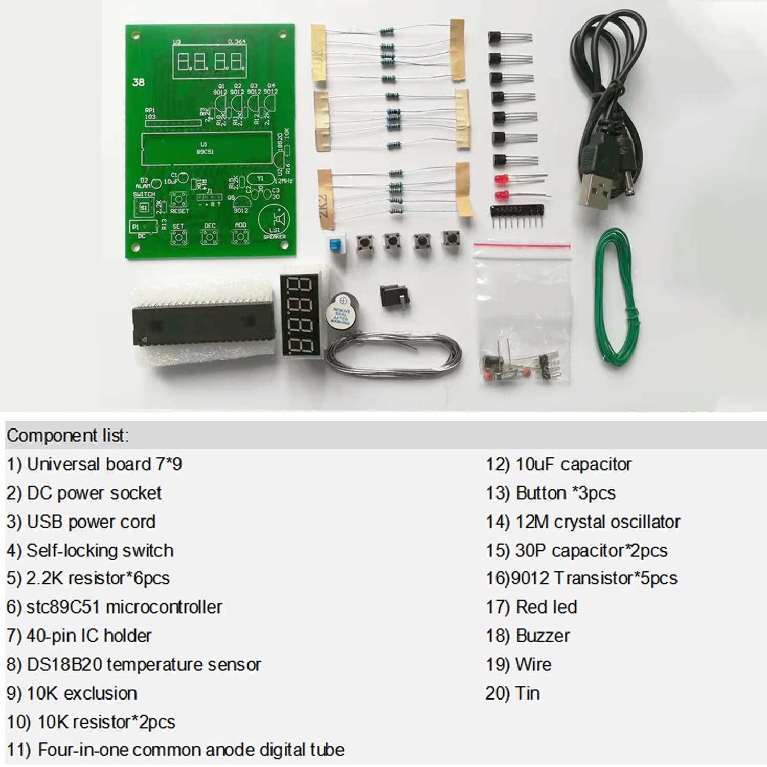 DIY Soldering Practice Kits DS18B20 Temperature Sensor Module DIY Electronic ...