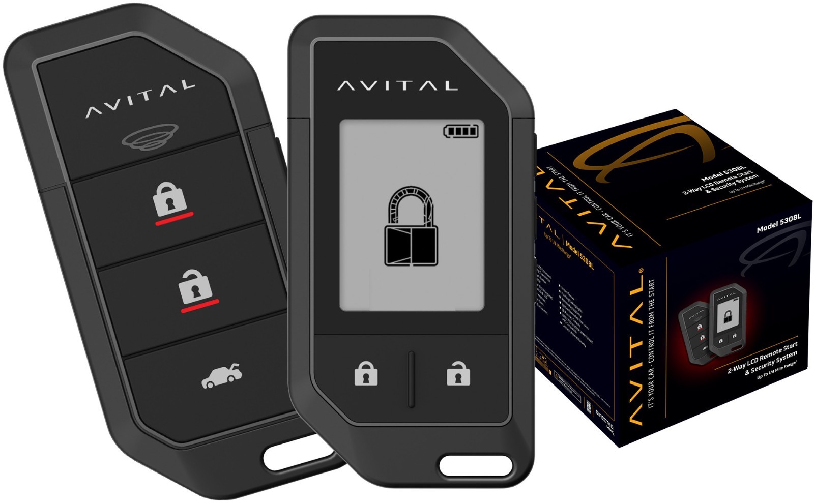 Avital 5308L 2-Way LCD Remote Start & Vehicle Security System
