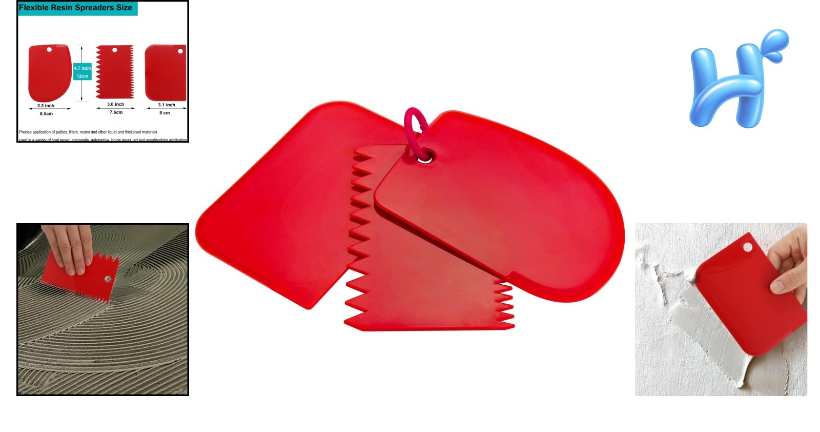 Comprehensive 3-Piece Plastic Squeegee Set - Ultimate for Caulking and Repair