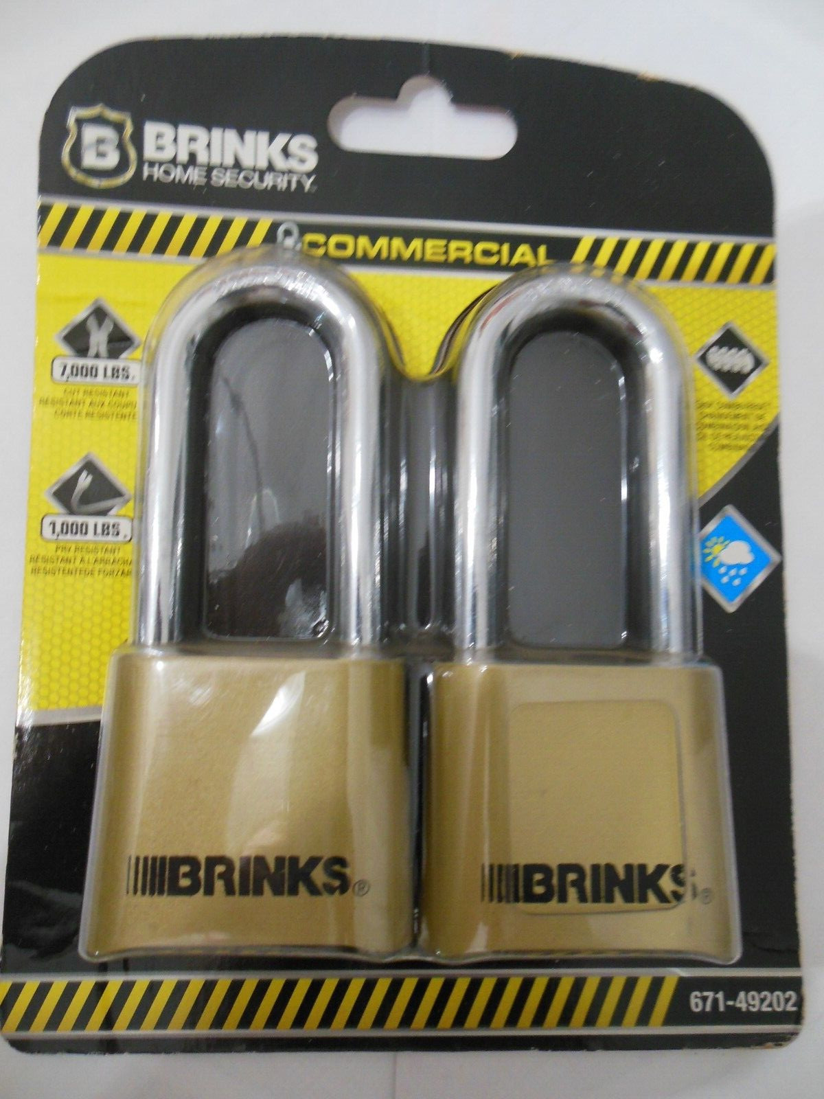 BRINKS * Commercial Grade* Long Shackle* Boron Steele* 2 pcs * Free  Shipping