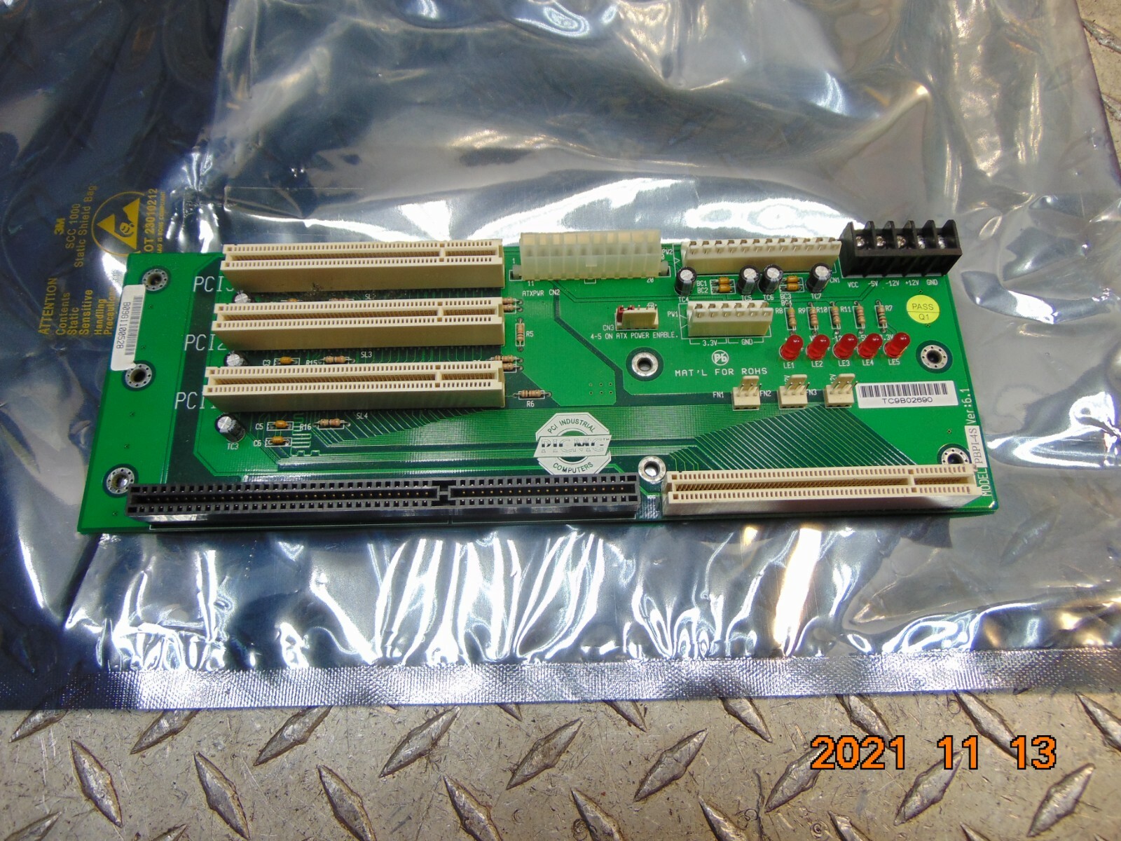 PCI INDUSTRIAL PICMG COMPUTERS PBPI-4S VER:6.1 CONTROL BOARD